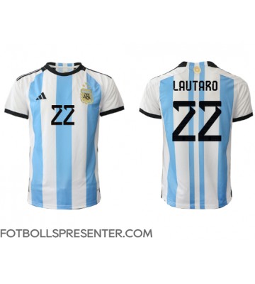 Argentina Lautaro Martinez #22 Hemma Matchtröja VM 2022 Kortärmad